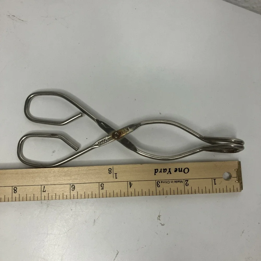 Ekco U.S.A. 8 Inch Steel Metal Scissor Style Hotdog Kitchen Tongs
